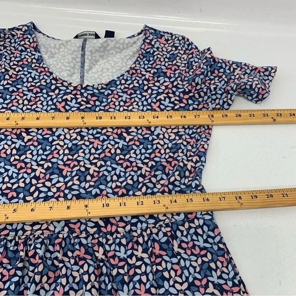 Lands End Dress Medium Petite  Jersey Knit Sheath Pastel Blue Knee Length Pocket - Picture 10 of 10